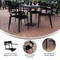 Emma and Oliver Rennes Powder Coated Steel Stacking Dining Chair with Arms and 2 Slat Back for Indoor-Outdoor Use